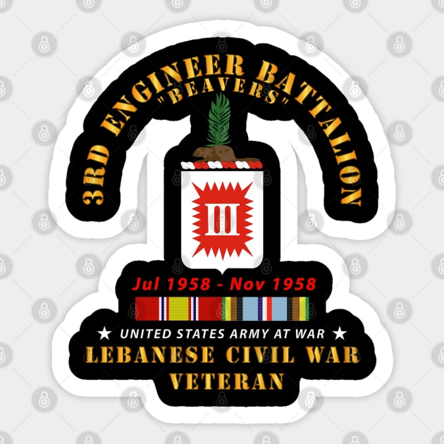 COA - 3rd Engineer Bn - Lebanon Civil  War w AFEM SVC Sticker by twix123844